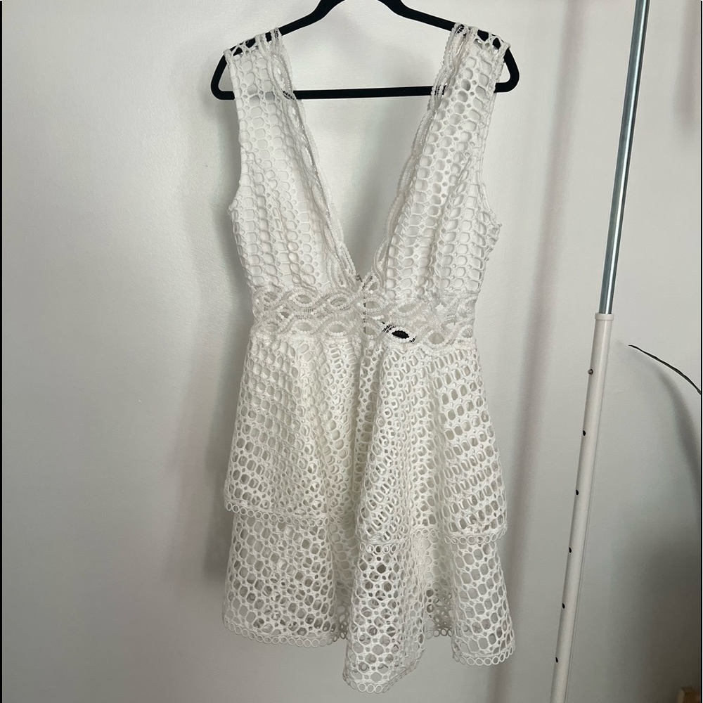 White crochet dress bridal